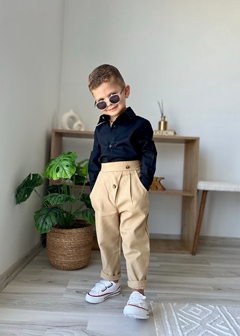 Bej Regular Fit Çocuk Pantolon