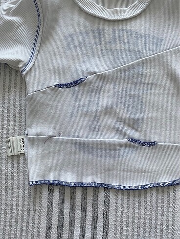 xs Beden beyaz Renk koton crop tshirt