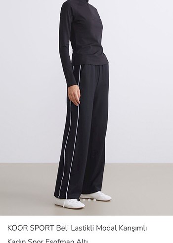 Kadın Siyah Beli Lastikli Modal Karışımlı Eşofman Altı - Görsel 5