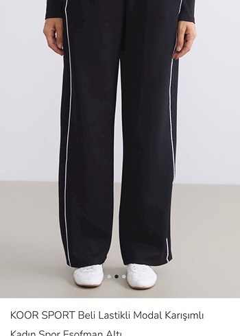 Kadın Siyah Beli Lastikli Modal Karışımlı Eşofman Altı - Görsel 3