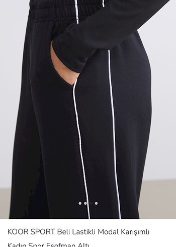 Kadın Siyah Beli Lastikli Modal Karışımlı Eşofman Altı - Görsel 2