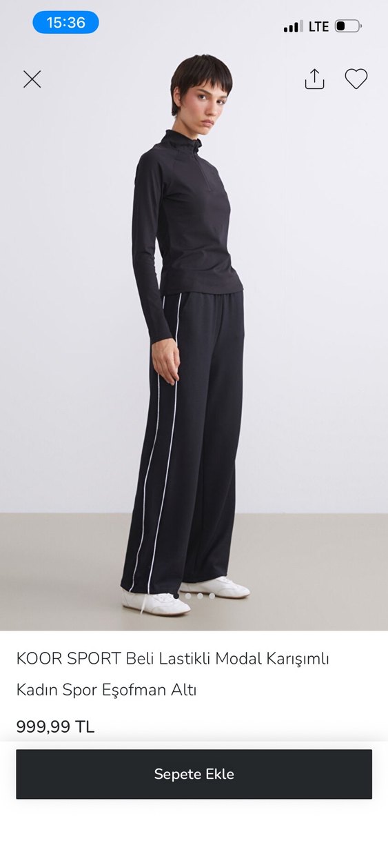 Kadın Siyah Beli Lastikli Modal Karışımlı Eşofman Altı - Görsel 5