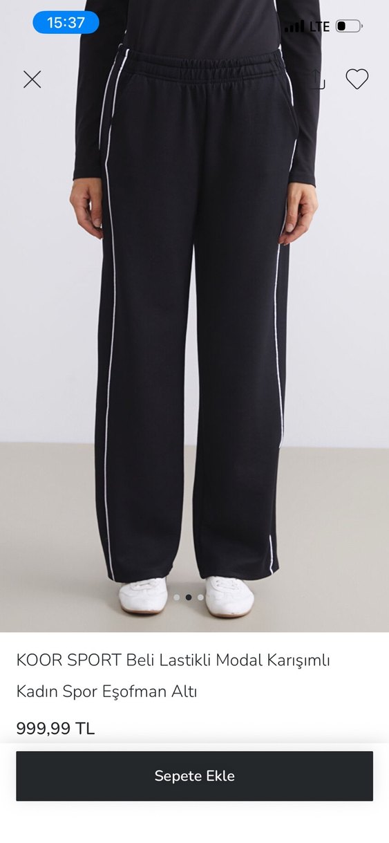 Kadın Siyah Beli Lastikli Modal Karışımlı Eşofman Altı - Görsel 3