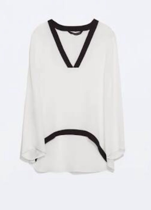 Zara Zara Krem rengi İpek bluz