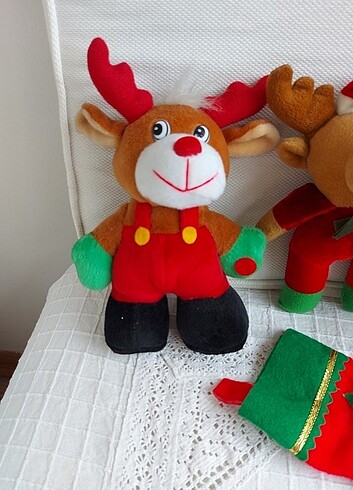 Beden Yılbaşı geyik peluş 3 lu oyuncak set