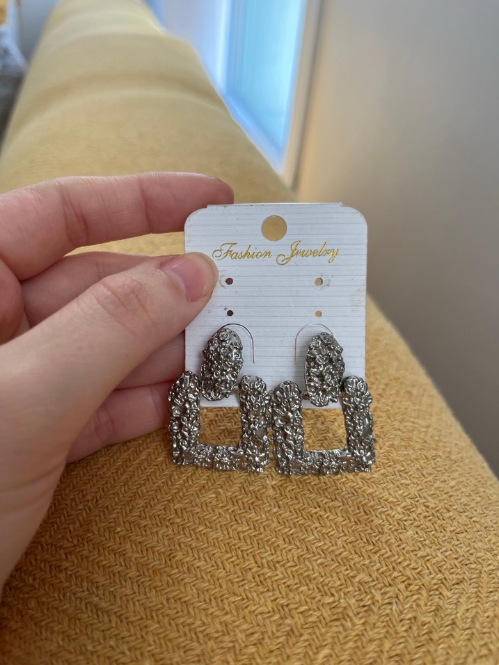 Gri Payetli Bohem Midi Küpeler - Görsel 2