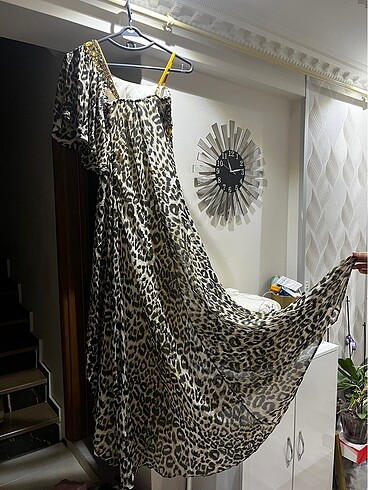 m Beden Leopar Abiye Elbise 38 Beden Elbise