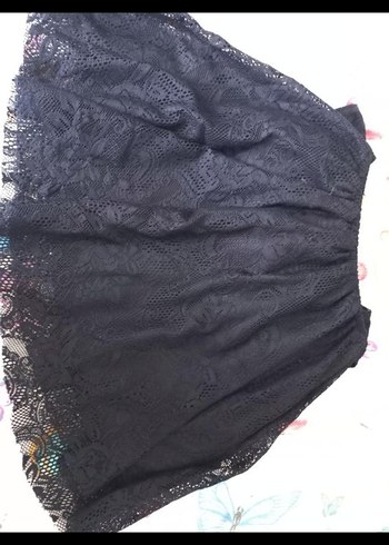 s Beden Dantel Detaylı laciver V Yakalı elbise