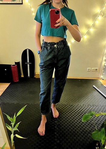 Kadın Bağcıklı Loose Fit Batik Jean