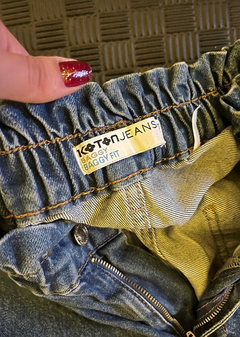 m Beden Kadın Bağcıklı Loose Fit Batik Jean