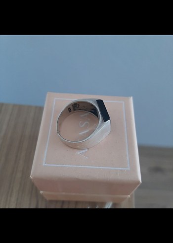 Siyah Taşlı Gümüş Yüzük 925 ayar - Görsel 3