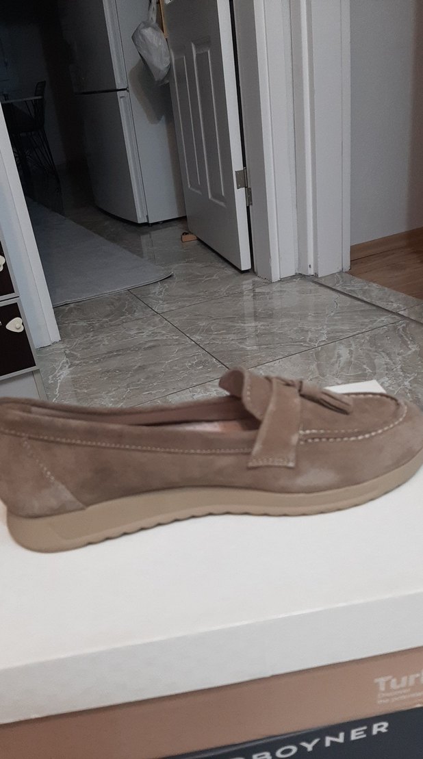 Bej Süet Kadın Günlük Topuklu Ayakkabı - Görsel 2