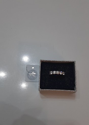 Swarovski taşlı gümüş beştaş yüzük - Görsel 4