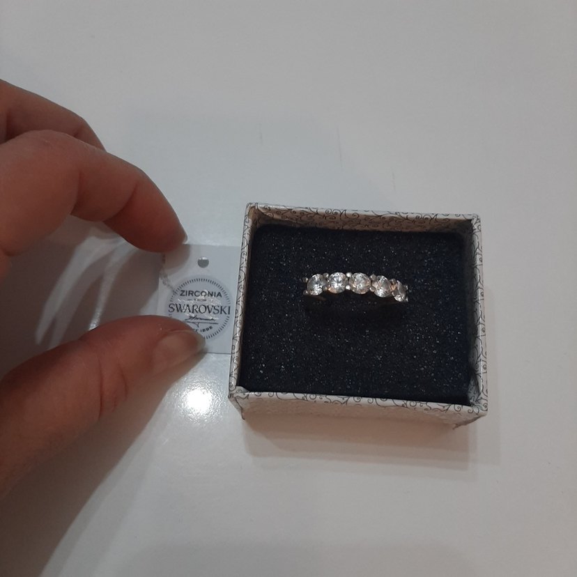 Swarovski taşlı gümüş beştaş yüzük - Görsel 5