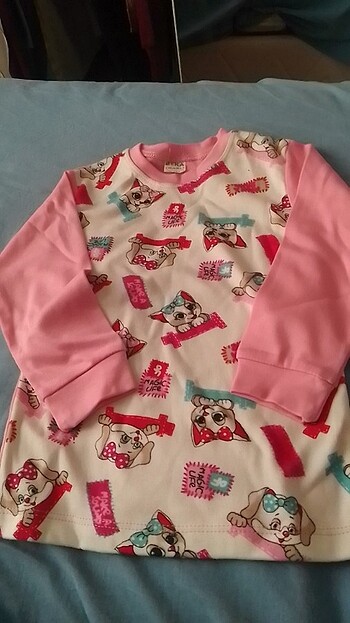 6 Yaş Beden pembe Renk Kız çocuk pijama takım 