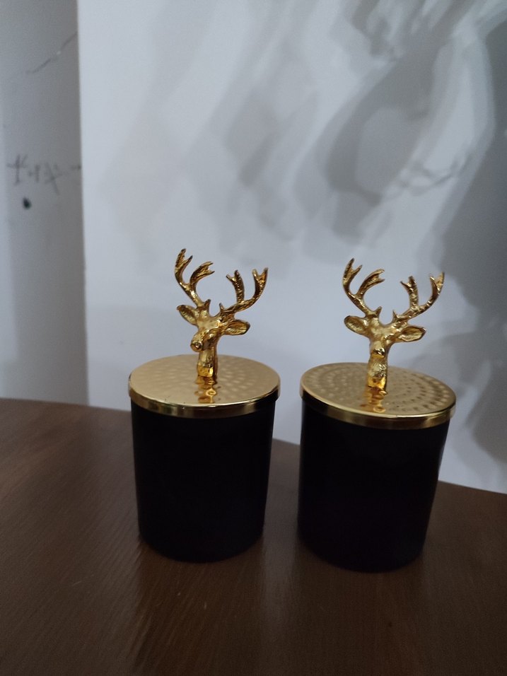 Altın Kapaklı Siyah Mumluk - Görsel 3