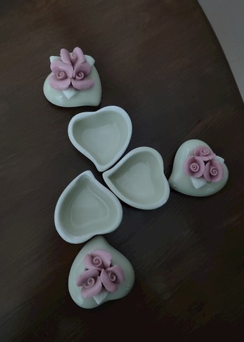 pembe gül detaylı kapaklı minik süs eşyası - Görsel 2
