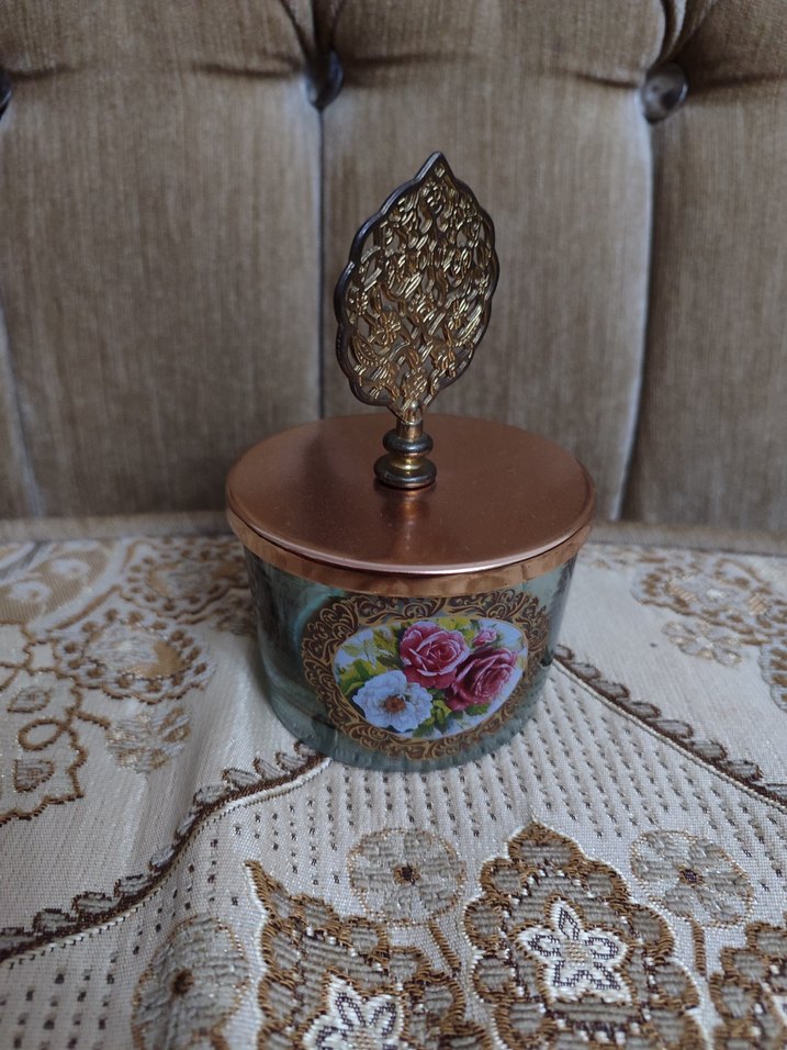 Pastel Bej Desenli Cam Mumluk - Görsel 2