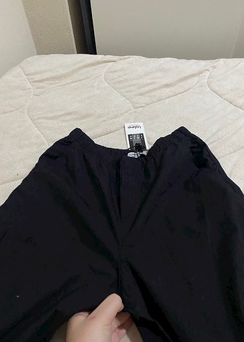 Siyah Rahat Kesim Kadın paraşüt Pantolon - Görsel 5