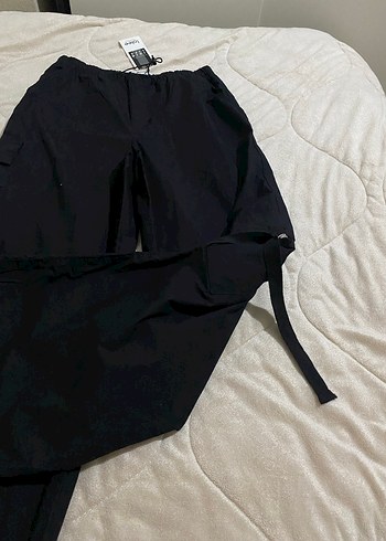 Siyah Rahat Kesim Kadın paraşüt Pantolon - Görsel 7