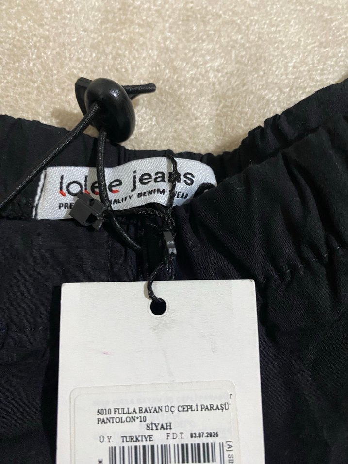 Siyah Rahat Kesim Kadın paraşüt Pantolon - Görsel 3