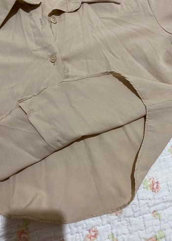 Zara Bej Kısa Kollu Düğmeli Gömlek