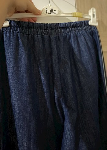 Zara Sıfır Lacivert Kadın Bol Kesim Denim Pantolon