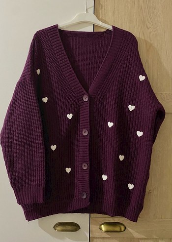 Sıfır nakışlı oversize hırka