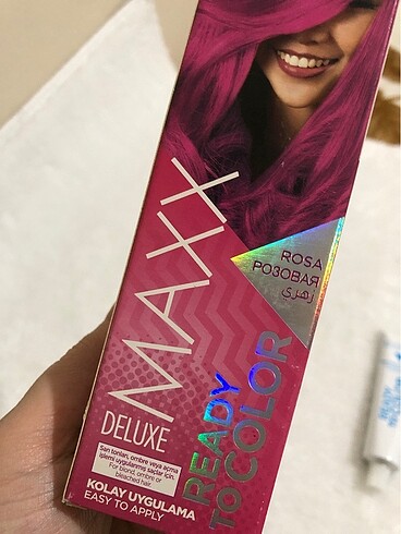 Sıfır kutulu ?. maxx deluxe pembe saç boyası.. 2 tüp boya - Görsel 2