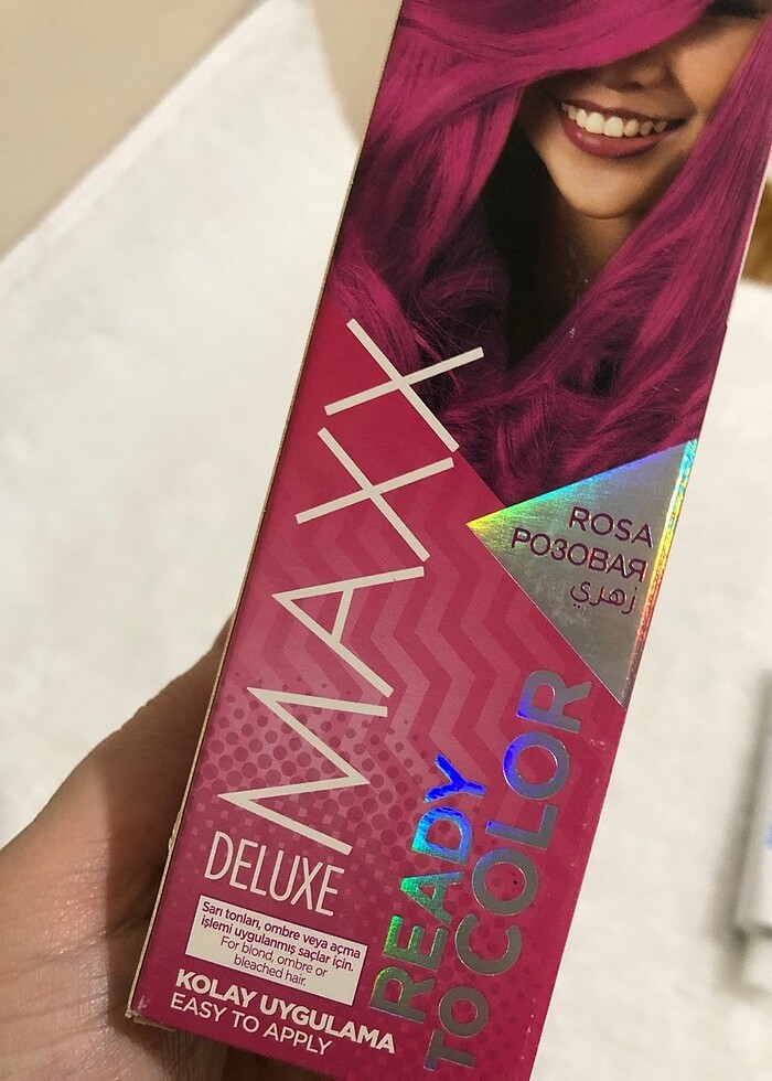 Sıfır kutulu ?. maxx deluxe pembe saç boyası.. 2 tüp boya - Görsel 2