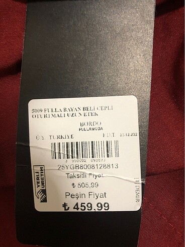 Zara Sıfır etiketli?Belden oturtmalı, cepli bordo etek? astarlı kumaş