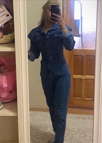 Trendyol & Milla Kadın Lacivert Denim Tulum