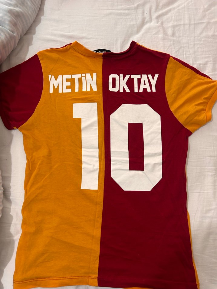 Kısa Kollu V Yaka Kırmızı-Sarı Spor Tişört - Görsel 3