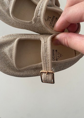 Kız Çocuk Parlak Bej Tokalı Babet - Görsel 2