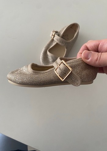 Kız Çocuk Parlak Bej Tokalı Babet - Görsel 4