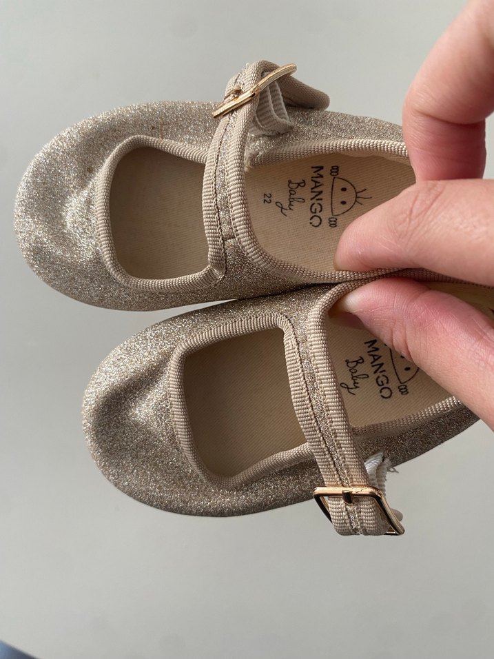 Kız Çocuk Parlak Bej Tokalı Babet - Görsel 3