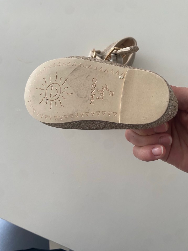 Kız Çocuk Parlak Bej Tokalı Babet - Görsel 5