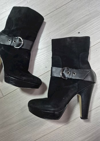 Siyah Süet Kemerli Bot - Görsel 10