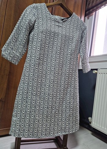 Gri dokulu kumaş Midi Elbise M beden - Görsel 8