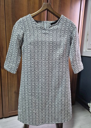 Gri dokulu kumaş Midi Elbise M beden - Görsel 2