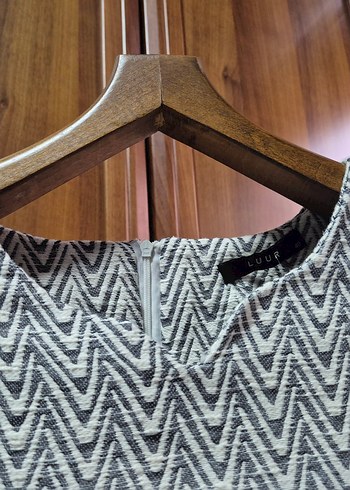 Gri dokulu kumaş Midi Elbise M beden - Görsel 5