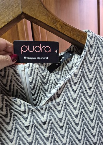 Gri dokulu kumaş Midi Elbise M beden - Görsel 4