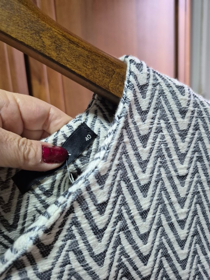 Gri dokulu kumaş Midi Elbise M beden - Görsel 3