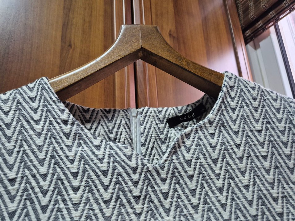 Gri dokulu kumaş Midi Elbise M beden - Görsel 5