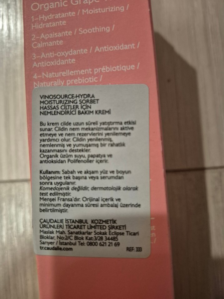 Caudalie Vinosource-Hydra Nemlendirici Maske - Görsel 3
