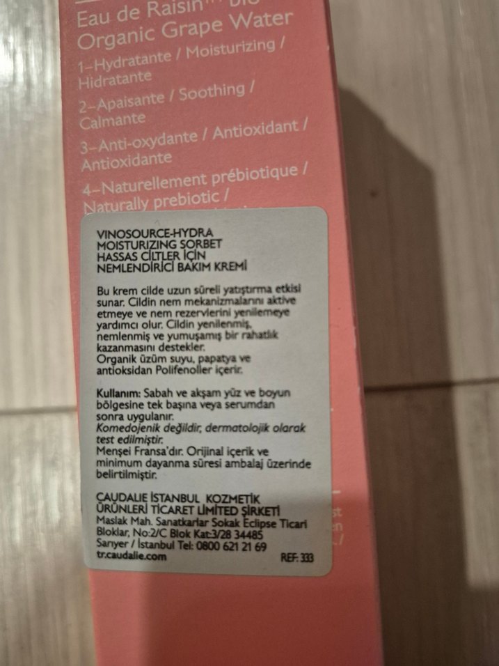 Caudalie Vinosource-Hydra Nemlendirici Maske - Görsel 4