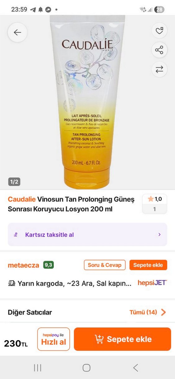 Caudalie Bronzluk Uzatıcı Güneş Sonrası Losyon 200 ml - Görsel 2
