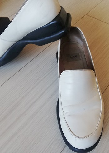 ZARA Beyaz Kadın Blok Topuklu Klasik Ayakkabı - Görsel 3