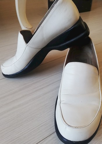 ZARA Beyaz Kadın Blok Topuklu Klasik Ayakkabı - Görsel 5