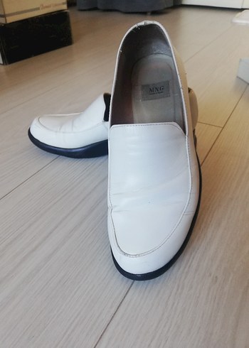 ZARA Beyaz Kadın Blok Topuklu Klasik Ayakkabı - Görsel 7